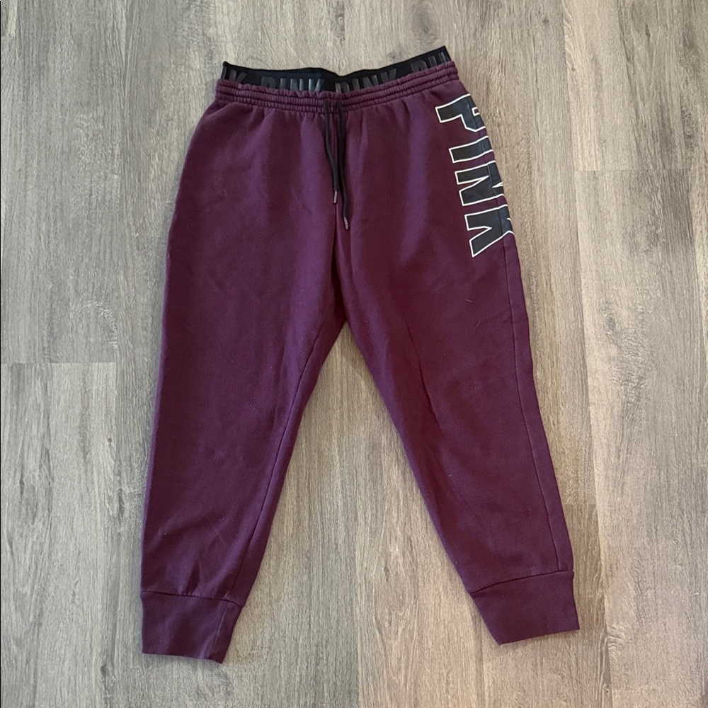 PINK Victoria's Secret Burgundy Track Pants